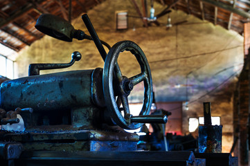 Details of a machine, old and used.