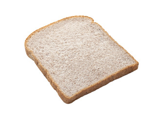 healthy whole wheat bread slice isolated on white