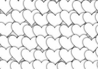 white hearts backgrounds of Love symbol with copy space