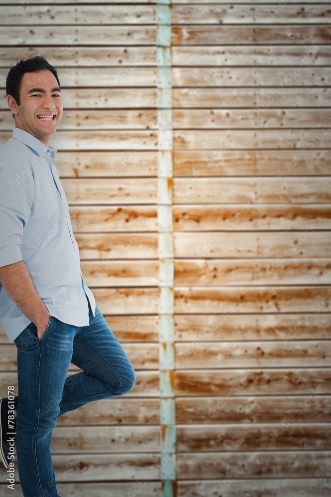 Poster composite image of smiling casual man standing