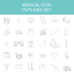 Naklejka premium Medical and healthcare icon set