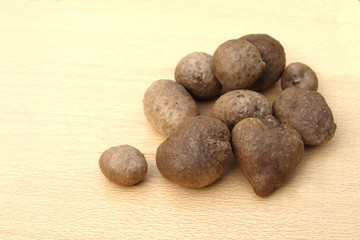 air tomato on wooden background