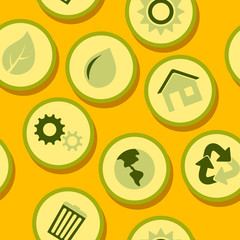 seamless background with ecology symbols