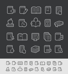 Book Icons -- Black Line Series