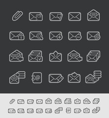 E-mail Icons -- Black Line Series