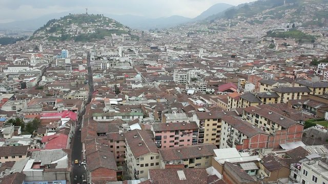 View over the historic centre of Quito, Ecuador