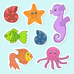 Illustration of the sea creatures