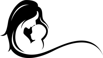mother and baby silhouette - 78364029