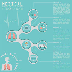 Medical and healthcare infographic, respiratory system infograph