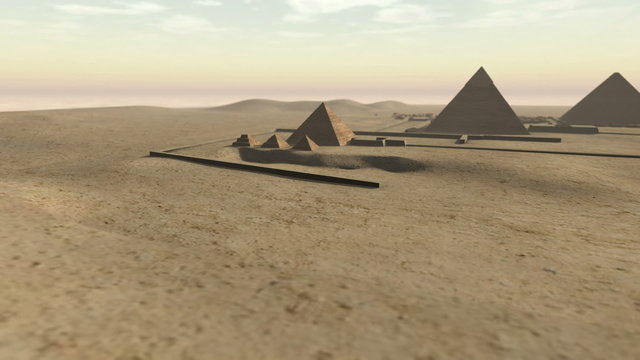 Animation of the Giza platform Egypt in 3D