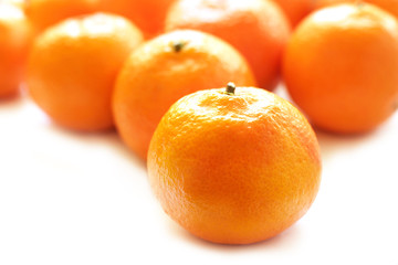 Tangerines on white background