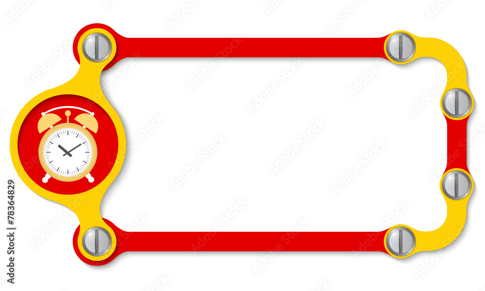 Poster vector frame with screws and alarm clock