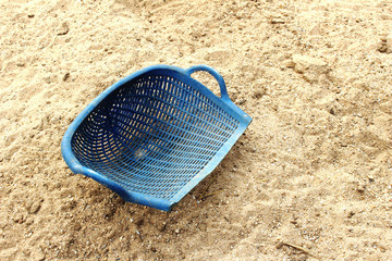 old clam-shell shaped basket