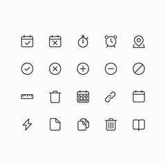 Outline vector icons for web and mobile