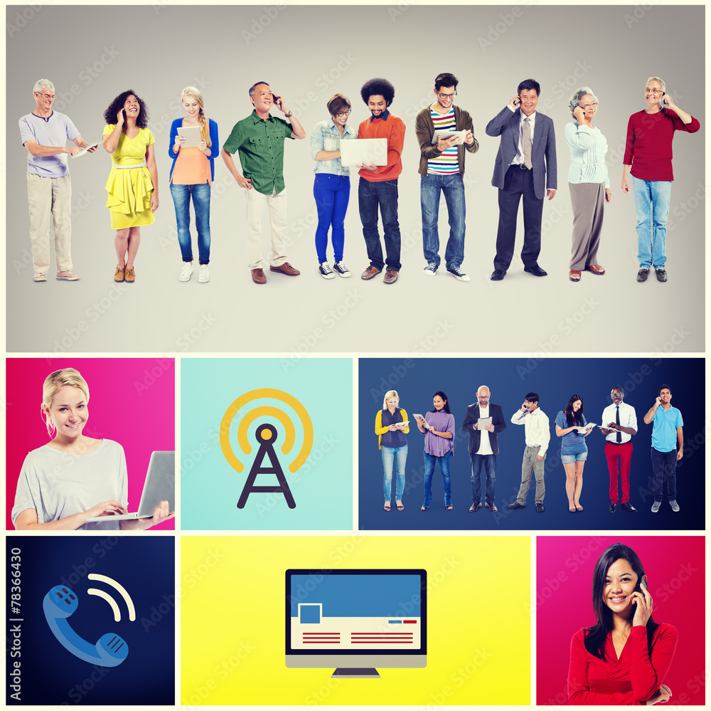 Aufkleber community communication networking technology content concept