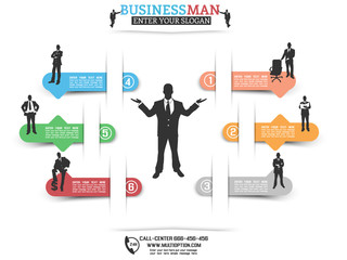 INFOGRAPHIC BUSINESSMAN OPTION WITH STIKERS