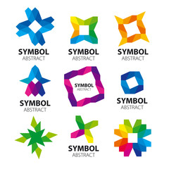 large collection of abstract vector logos of the modules