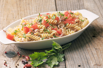 Pasta on black background