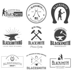 Set of vintage blacksmith labels