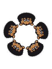 Hedgehog nature sad circular ring