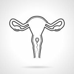 Abstract contour vector icon for fertilization