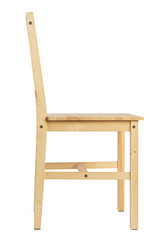 wooden chair on a white background 