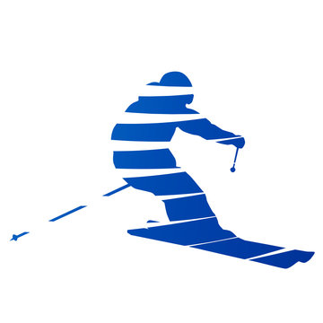 Abstract downhill skier