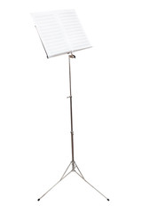 Fototapeta premium music stand with blank book isolated on white