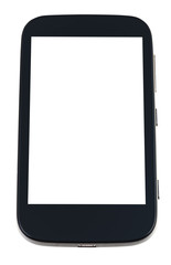 black smart phone with cut out screen