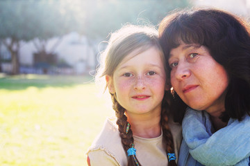 Portrait of mother and daughter