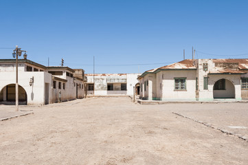 Fototapeta na wymiar Saltpeter works of Humberstone, deserted town in Chile