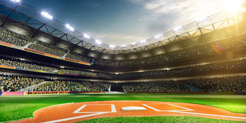 Fototapeta Professional baseball grand arena in sunlight obraz