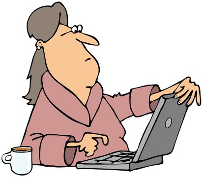 Woman viewing content on computer