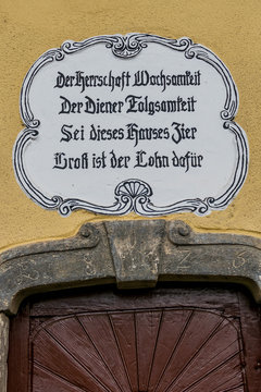 Schild mit Segensspruch