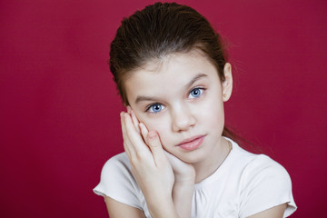 Studio portrait of a pretty little girl