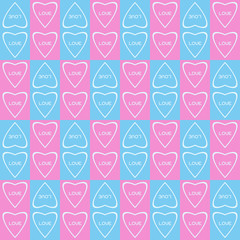 Seamless pattern with hearts