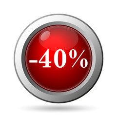 40 percent discount icon