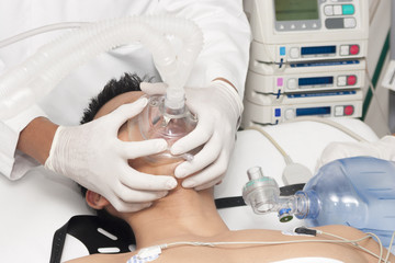 Patient receives artificial ventilation