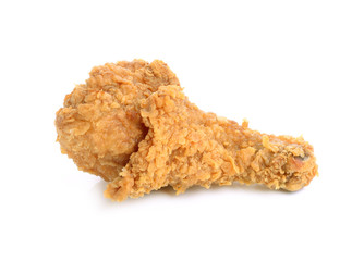 Fried chicken on white background