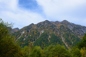 Hotaka mountains in Autumn in the Northern Japan Alps