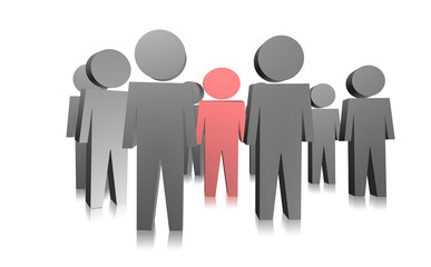 Unusual or outstanding person in 3D