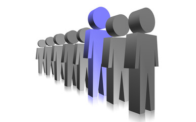 Unusual or outstanding person in 3D