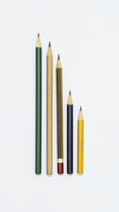 Isolated various type of pencils.