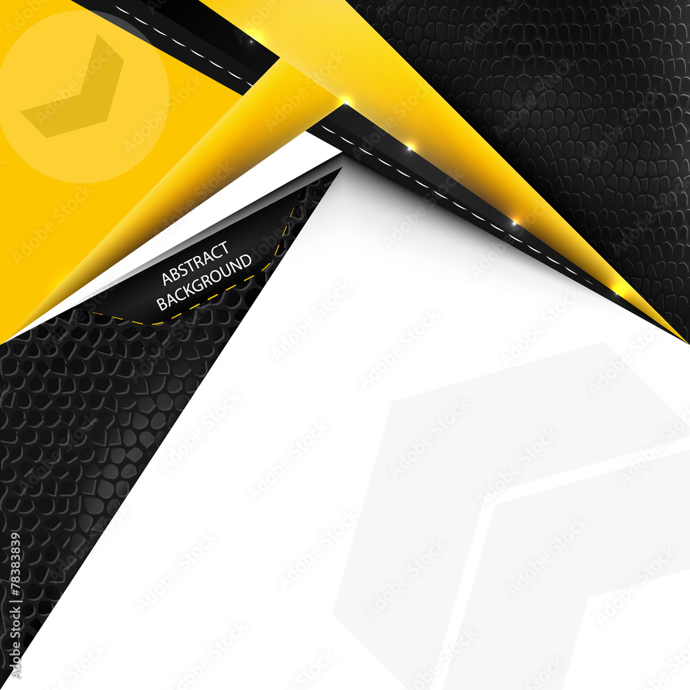 Poster abstract vector background with yellow lines and leather texture