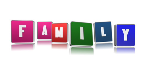 Family word in 3D boxes - 78383868