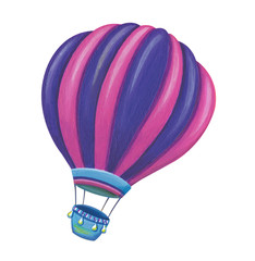 Naklejka premium Hot Air Balloon isolated. Hand-drawn element.