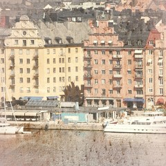 Naklejka premium Stockholm vintage. Filtered style.