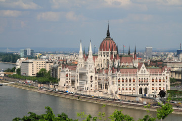 Fototapeta na wymiar Building of Hungarian parliament. Budapest