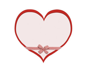 invitation heart for St. Valentine's Day, with bow in check