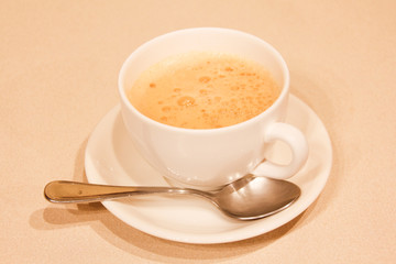 Hot coffee in coffee shop